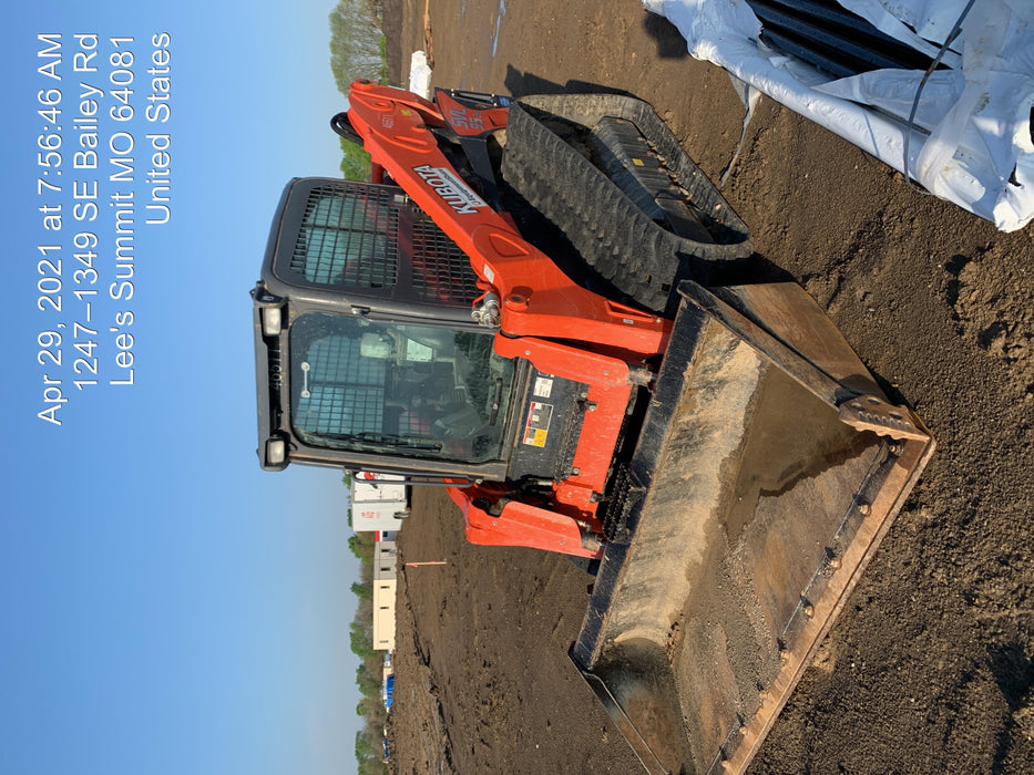 2019 Kubota SVL95-2S Cab/Heat/Air, Standard Tracks, Standard Flow w/Manual QC, 80" HD Bucket w/ Smooth Cutting Edge