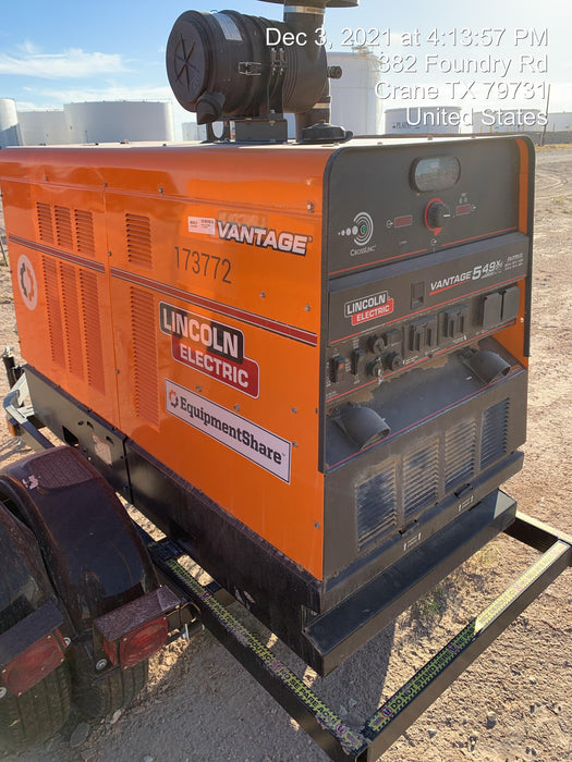 2021 Lincoln Electric Vantage 549X Ready Pak 3, ORANGE (includes trailer, cable rack, fender light kit)