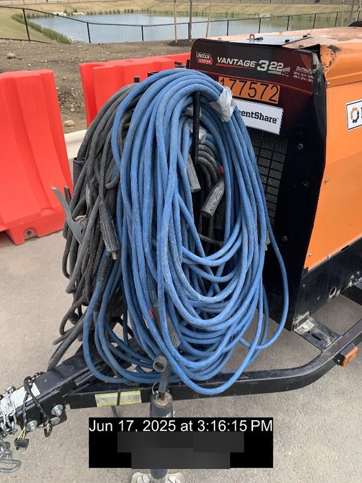 2021 Lincoln Electric Vantage 322 Vantage 322 Ready Pak 3 w/ Decals, ORANGE (includes trailer, cable rack, fender light kit) NO Telematics