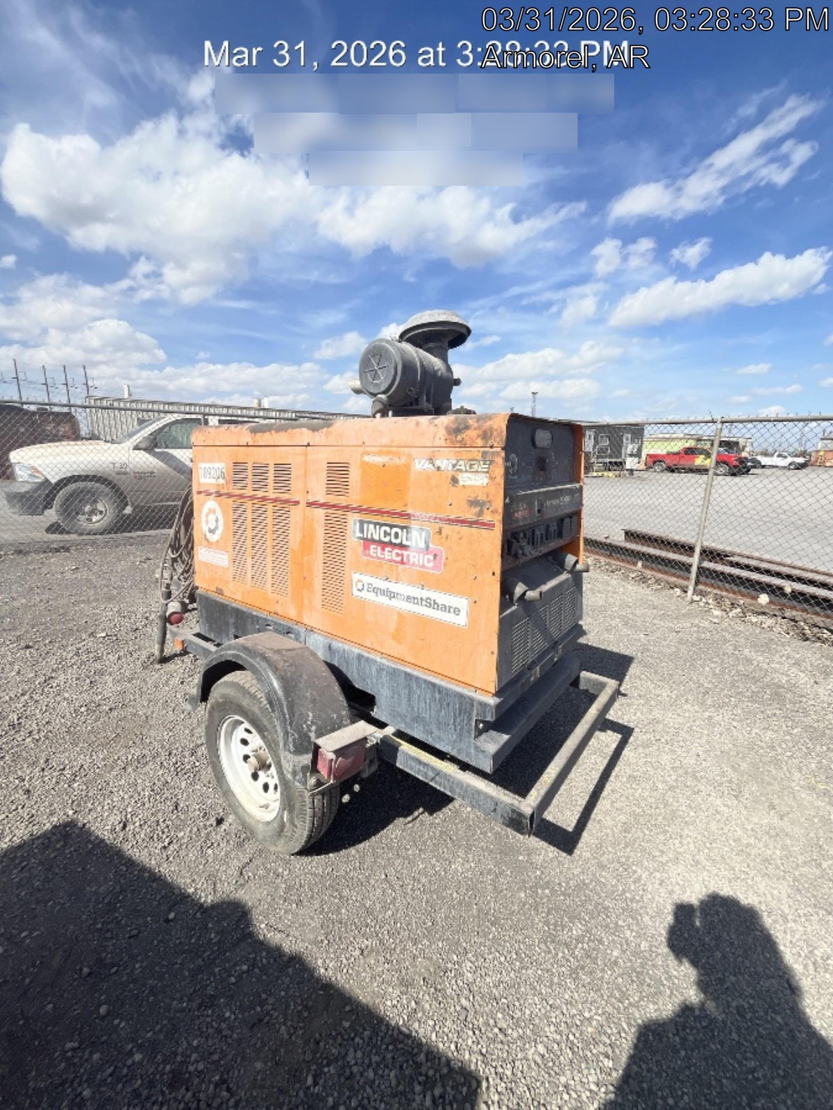 2021 Lincoln Electric Vantage 549X Ready Pak 3, ORANGE (includes trailer, cable rack, fender light kit)
