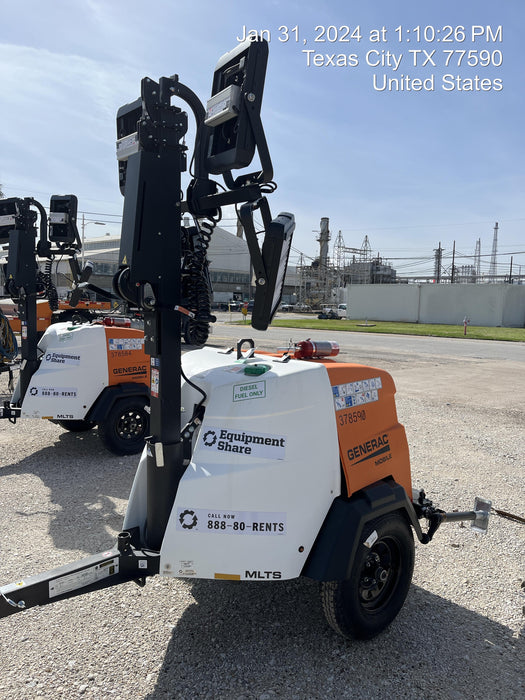 2023 Generac MLT2 Diesel, Flex Switch 120V Input, Powerzone Controller, 
(4) 320W LED Lights, 4kW Generator, 39.9 Gal Fuel Tank, 2" Ball, T3