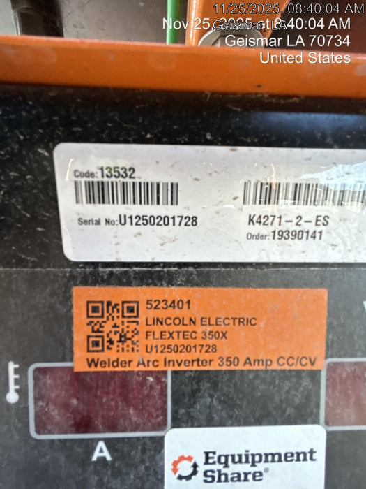 2025 LINCOLN ELECTRIC FLEXTEC 350X