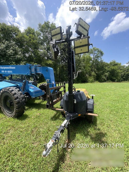 2022 Allmand NLV3GR (4) LED Light Fixture 350W, 23' Vertical Mast, 3kW Prime, Towable, Deep Sea L401, Leveling Jacks, Yanmar T4F 5.8hp