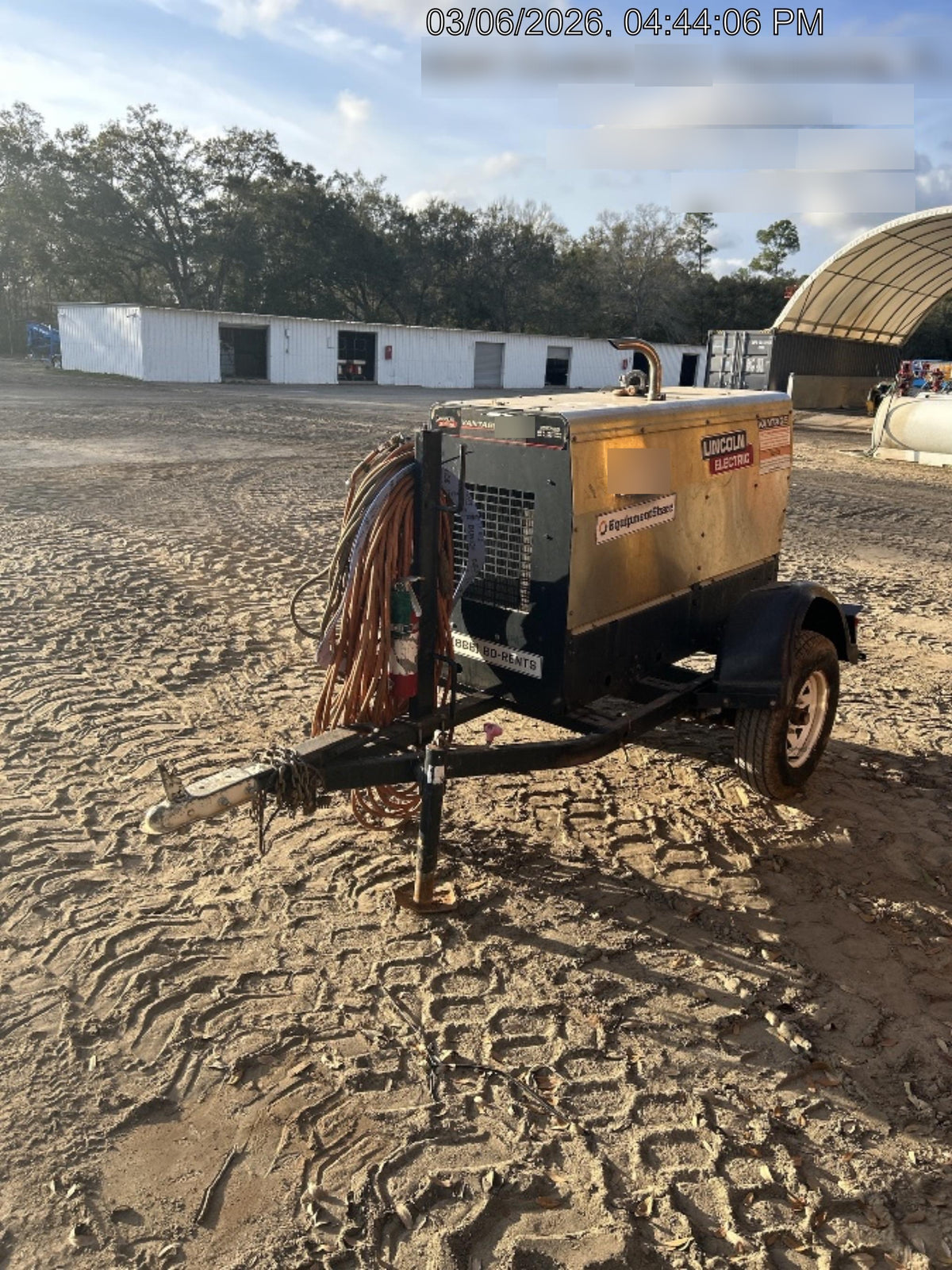 2019 Lincoln Electric Vantage 322 Ready-Pak 3, Two Wheel Trailer, Fender and Light Kit, Cable Rack