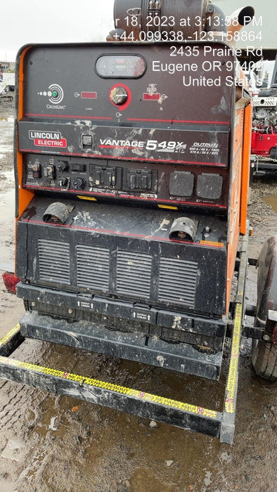 2021 Lincoln Electric Vantage 549X Ready Pak 3, ORANGE (includes trailer, cable rack, fender light kit)