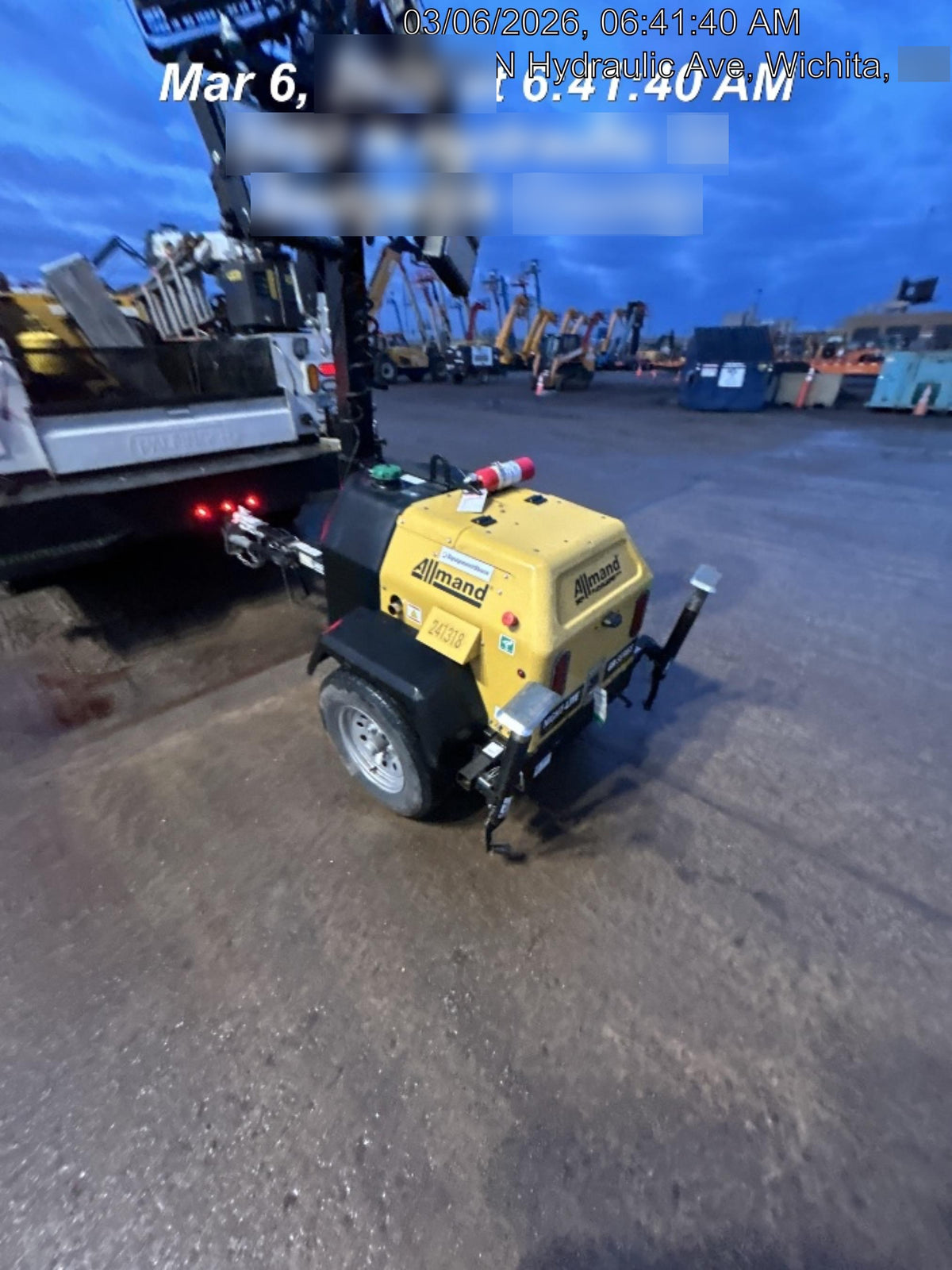 2022 Allmand NLV3GR (4) LED Light Fixture 350W, 23' Vertical Mast, 3kW Prime, Towable, Deep Sea L401, Leveling Jacks, Yanmar T4F 5.8hp