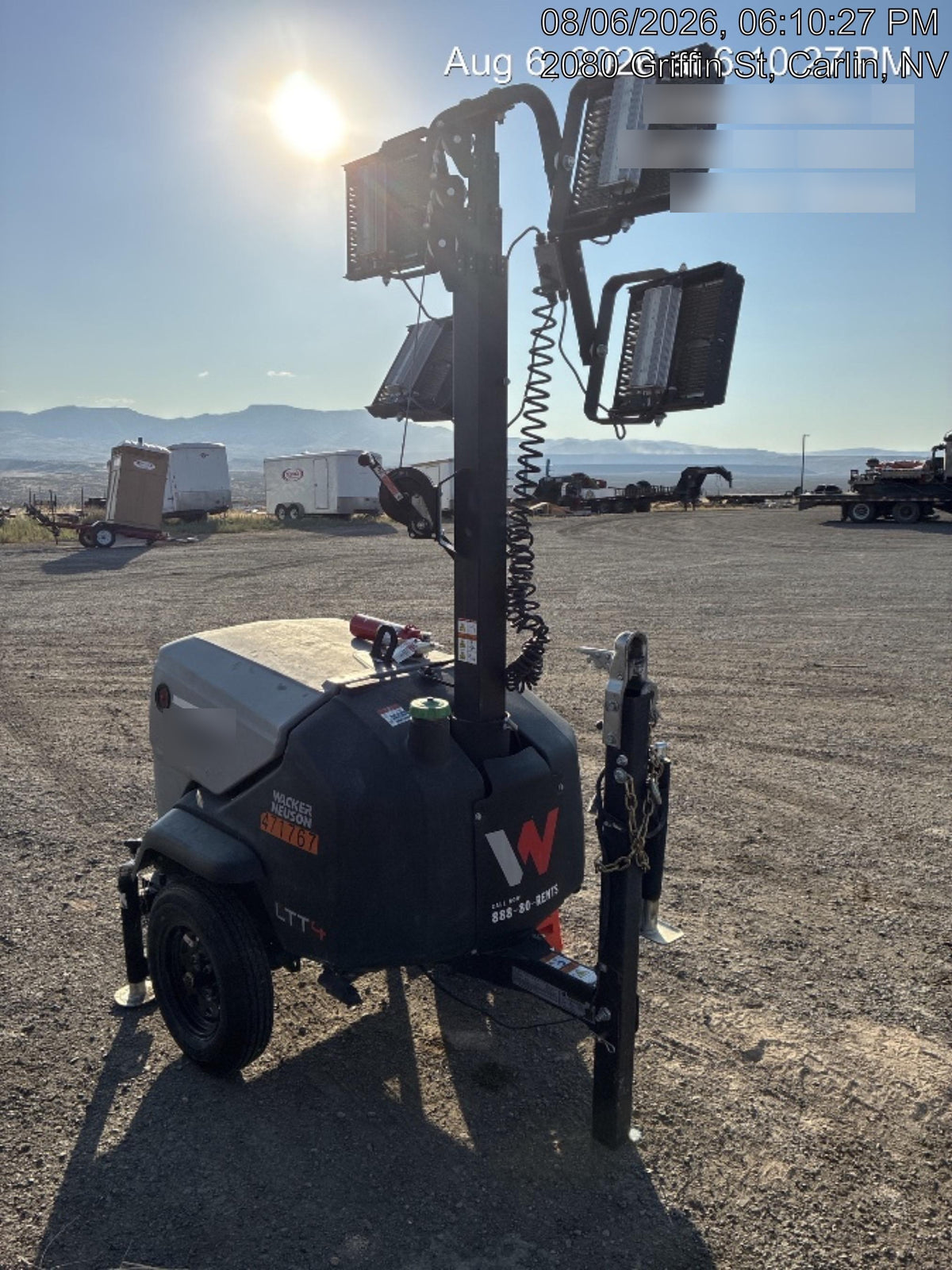 2024 Wacker Neuson LTT4 Diesel, Kohler KDW702, Deep Sea Controller, Auto Start, LED 320W, Bypass Outlet, T3
