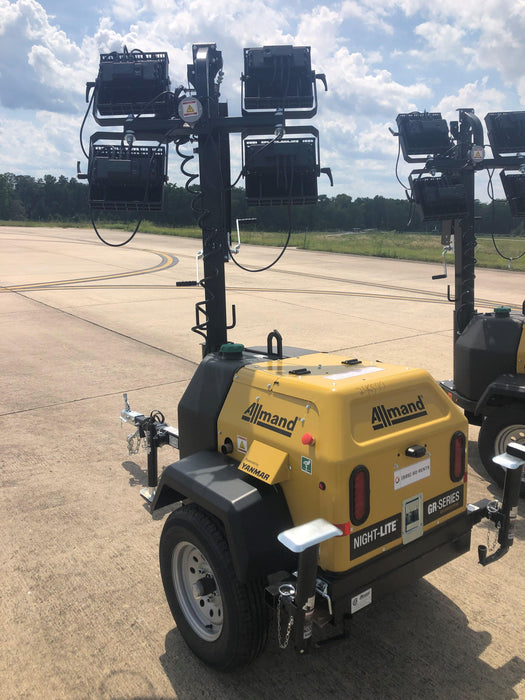 2022 Allmand NLV3GR (4) LED Light Fixture 350W, 23' Vertical Mast, 3kW Prime, Towable