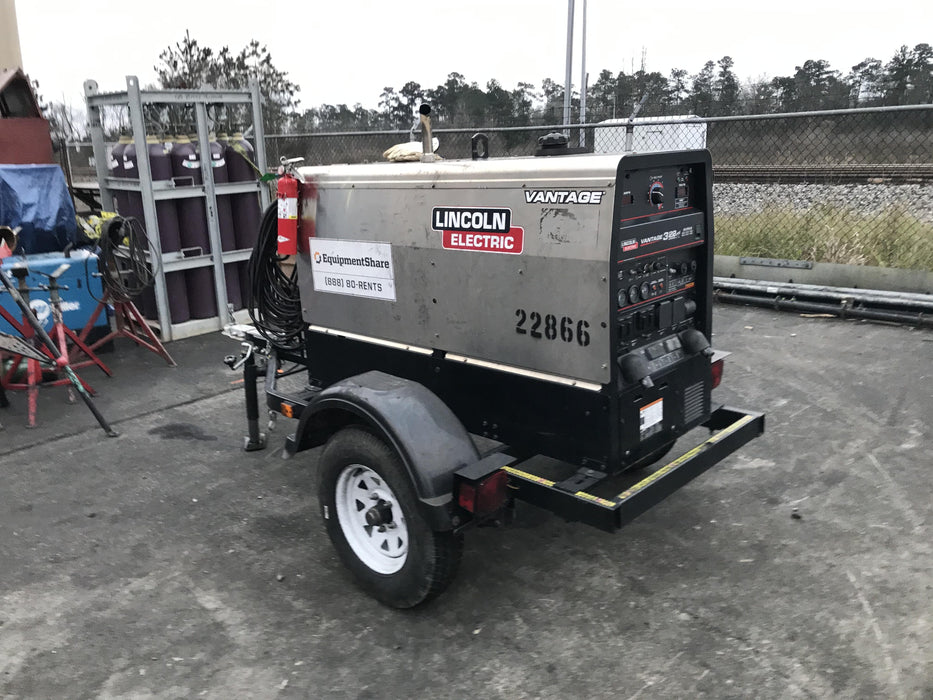 2019 Lincoln Electric Vantage 322 Lincoln Vantage 322 Welder w/Trailer, Light Kit, Cable Rack
