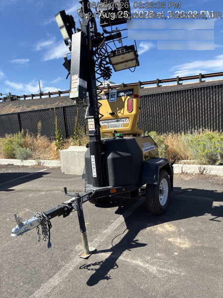 Allmand NLV3GR (4) LED Light Fixture 350W, 23' Vertical Mast, 3kW Prime, Towable, Deep Sea L401, Leveling Jacks, Yanmar T4F 5.8hp