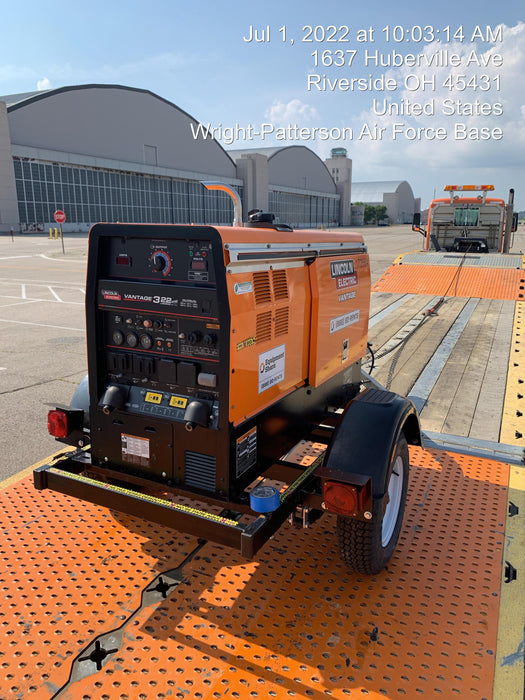 2021 Lincoln Electric Vantage 322 Vantage 322 Ready Pak 3 w/ Decals, ORANGE (includes trailer, cable rack, fender light kit) NO Telematics