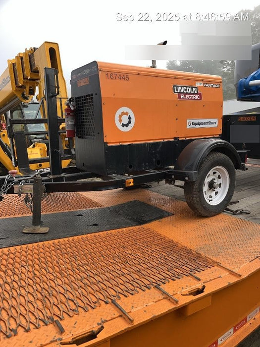 2021 Lincoln Electric Vantage 322 Vantage 322 Ready Pak 3 w/ Decals, ORANGE (includes trailer, cable rack, fender light kit) NO Telematics