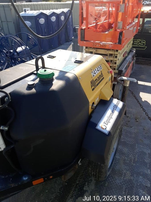 2022 Allmand NLV3GR (4) LED Light Fixture 350W, 23' Vertical Mast, 3kW Prime, Towable, Deep Sea L401, Leveling Jacks, Yanmar T4F 5.8hp