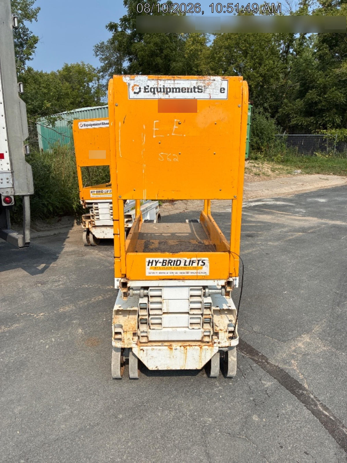 Custom Equipment HB-1430 <ul>
 <li>Hy-Brid Scissor Lift</li>
  <li>Platform capacity up to 670 lbs.</li>
  <li>Working height up to 20 ft</li>
  <li>Weighs under 1,700 lbs.</li>
  <li>Non-marking wheels </li>
</ul>