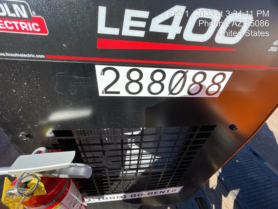 2023 Lincoln Electric LE400 Kubota V1505, Trlr, Cable Rack, Light Kit, ES Decals, T3