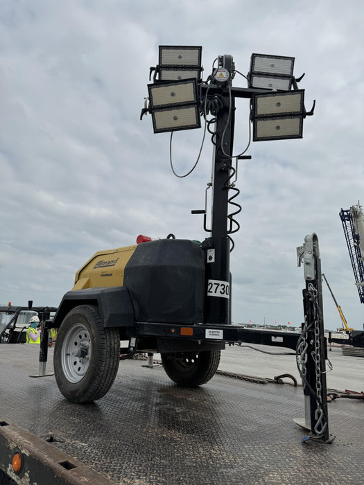 2022 Allmand NLV3GR (4) LED Light Fixture 350W, 23' Vertical Mast, 3kW Prime, Towable, ES Decals, T3