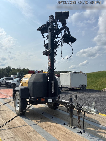 2021 Allmand NLV3GR (4) LED Light Fixture 350W, 23' Vertical Mast, 3kW Prime, Towable, Deep Sea L401, Leveling Jacks, Yanmar T4F 5.8hp