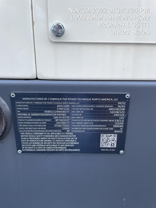 2022 ATLAS COPCO QAS45 CWK