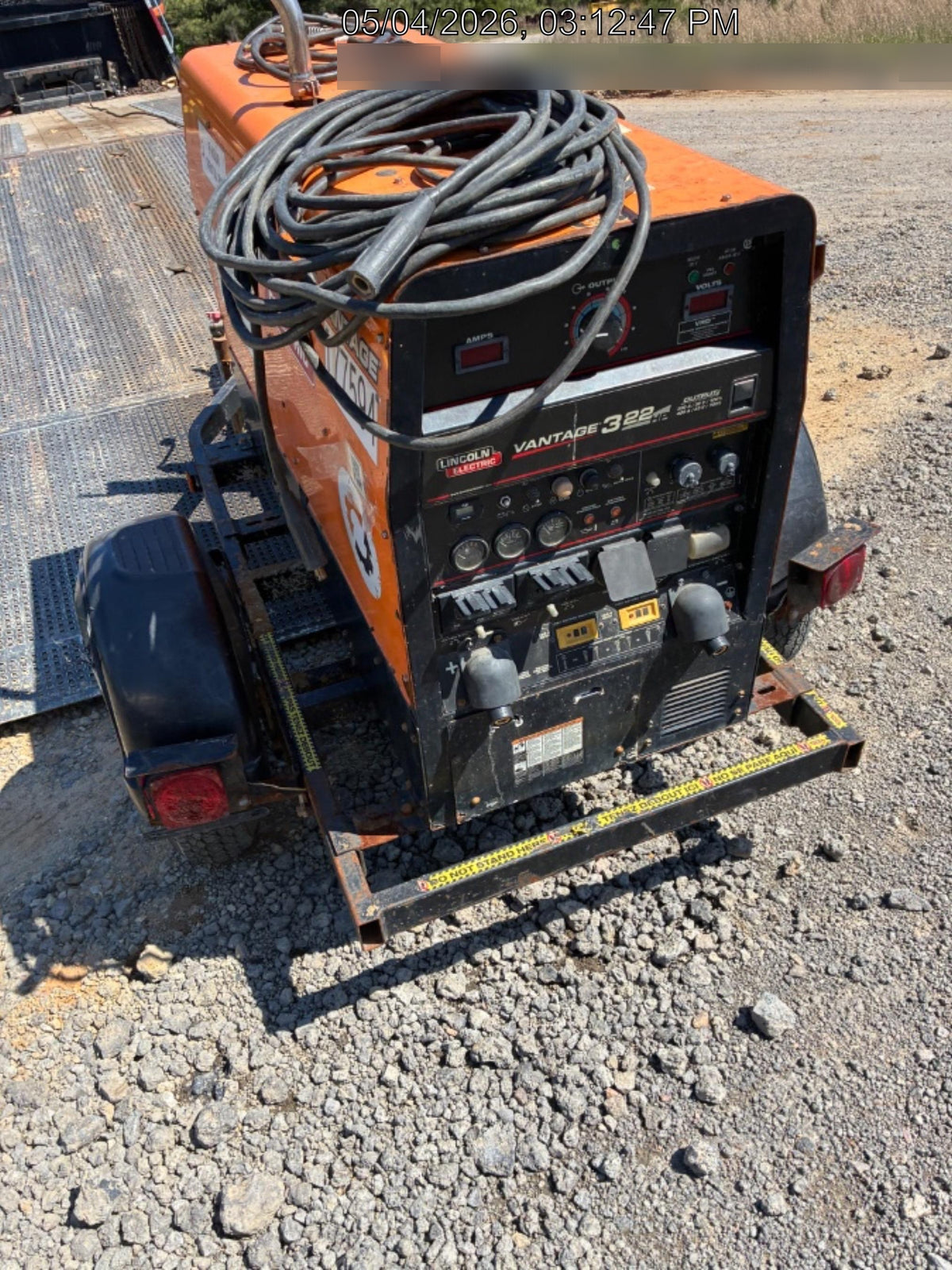2021 Lincoln Electric Vantage 322 Vantage 322 Ready Pak 3 w/ Decals, ORANGE (includes trailer, cable rack, fender light kit) NO Telematics