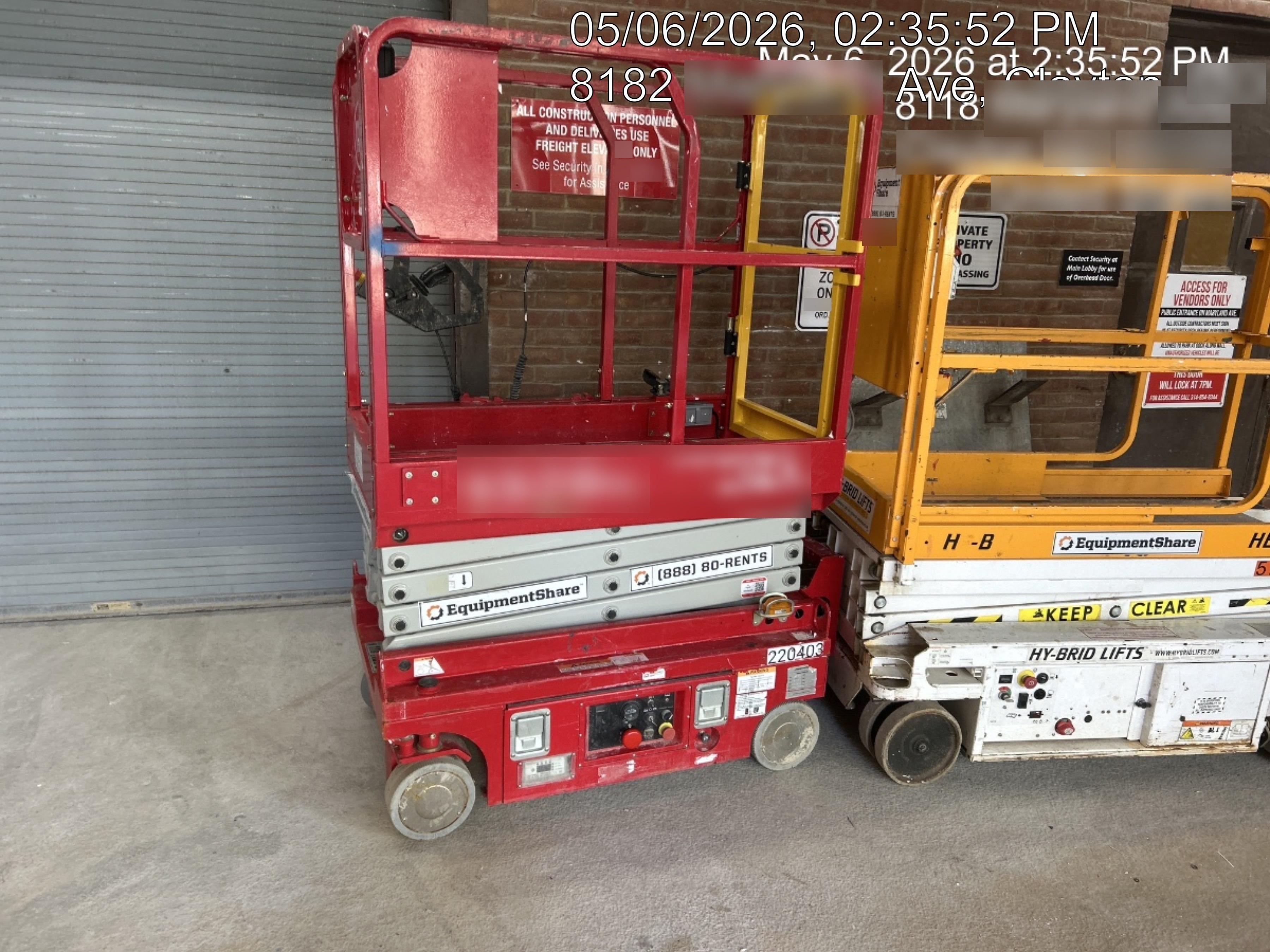 Custom Equipment HB-1430 Hy-Brid Scissor Lift
Platform capacity up to 670 lbs
Working height up to 20 ft
Weighs under 1,700 lbs
Non-marking wheels