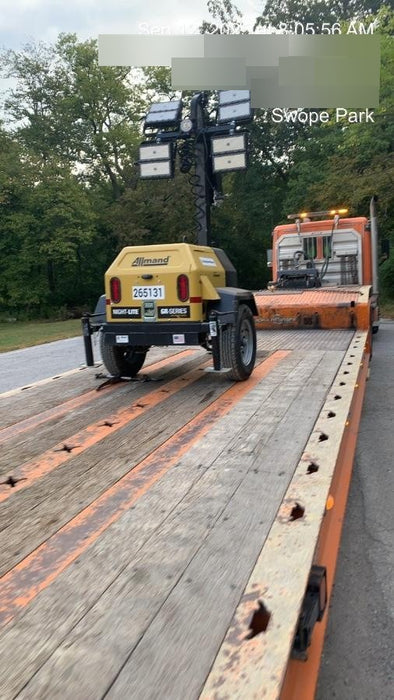 2022 Allmand NLV3GR (4) LED Light Fixture 350W, 23' Vertical Mast, 3kW Prime, Towable, ES Decals, T3