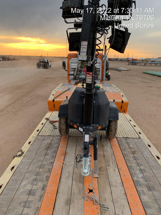 Allmand NLV3GR (4) LED Light Fixture 350W, 23' Vertical Mast, 3kW Prime, Towable, Deep Sea L401, Leveling Jacks, Yanmar T4F 5.8hp