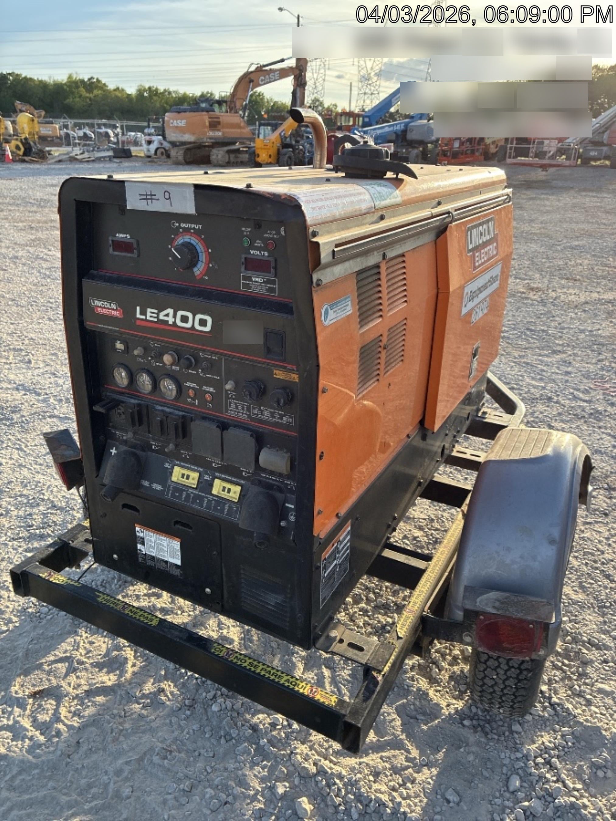 2022 Lincoln Electric LE400 Kubota V1505, Trlr, Cable Rack, Light Kit, ES Decals, T3