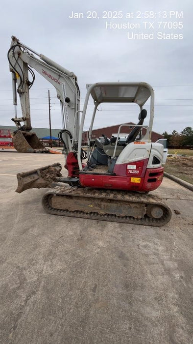 2019 Takeuchi TB260 Takeuchi TB260 Canopy w/Rubber Tracks, Auxiliary Hydraulics, Standard Blade, Manual QC