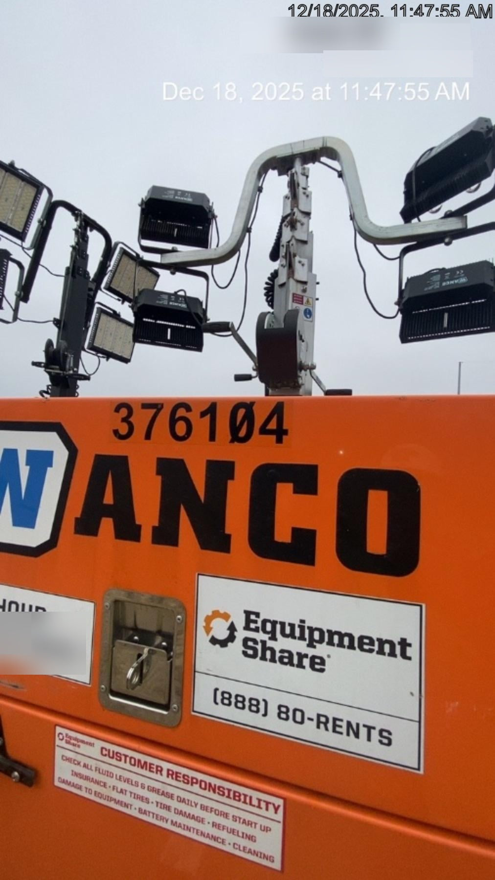 2023 Wanco WLTT-4MM4K Diesel, Deep Sea Controller, Shore Power Plug, Auto Start, (4) 350W LED Floodlights, 4kW Generator, 60 Gal Fuel Tank, 2" Ball, T3