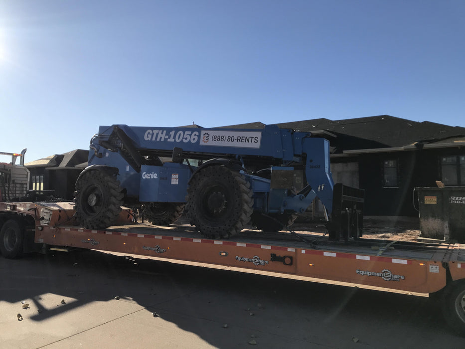 2019 Genie GTH-1056 Cab/Heat/AC, Solid RT Tires, LED Work Lights, Beacon 60" QA Carriage, 60" Forks