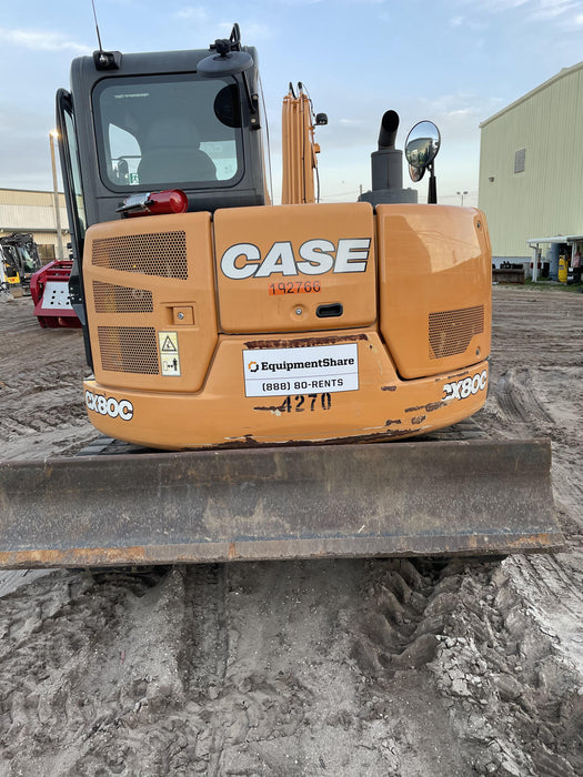 2018 Case CX80C CLOSED CAB, A/C, RUBBER TRACKS PADS, 7'-2" ARM