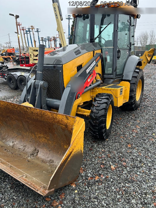 2020 John Deere 410L - Extendable Stick Cab/Heat/Air, 4WD, Extendable Stick, Pilot Controls, 2 Way Hydraulics, TAG Manual QC