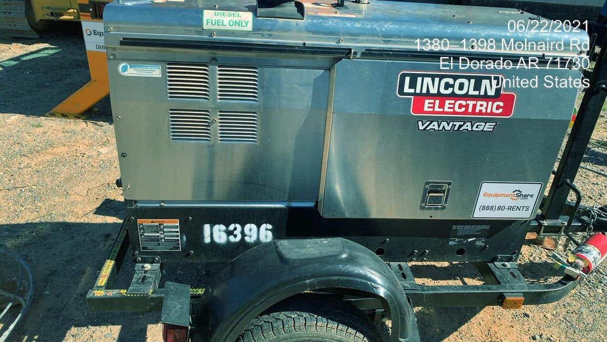 2018 Lincoln Electric Vantage 322 Lincoln Vantage 322 Welder Ready Pak 3 - Vantage 322, Trailer, Fender and light kit, Cable rack