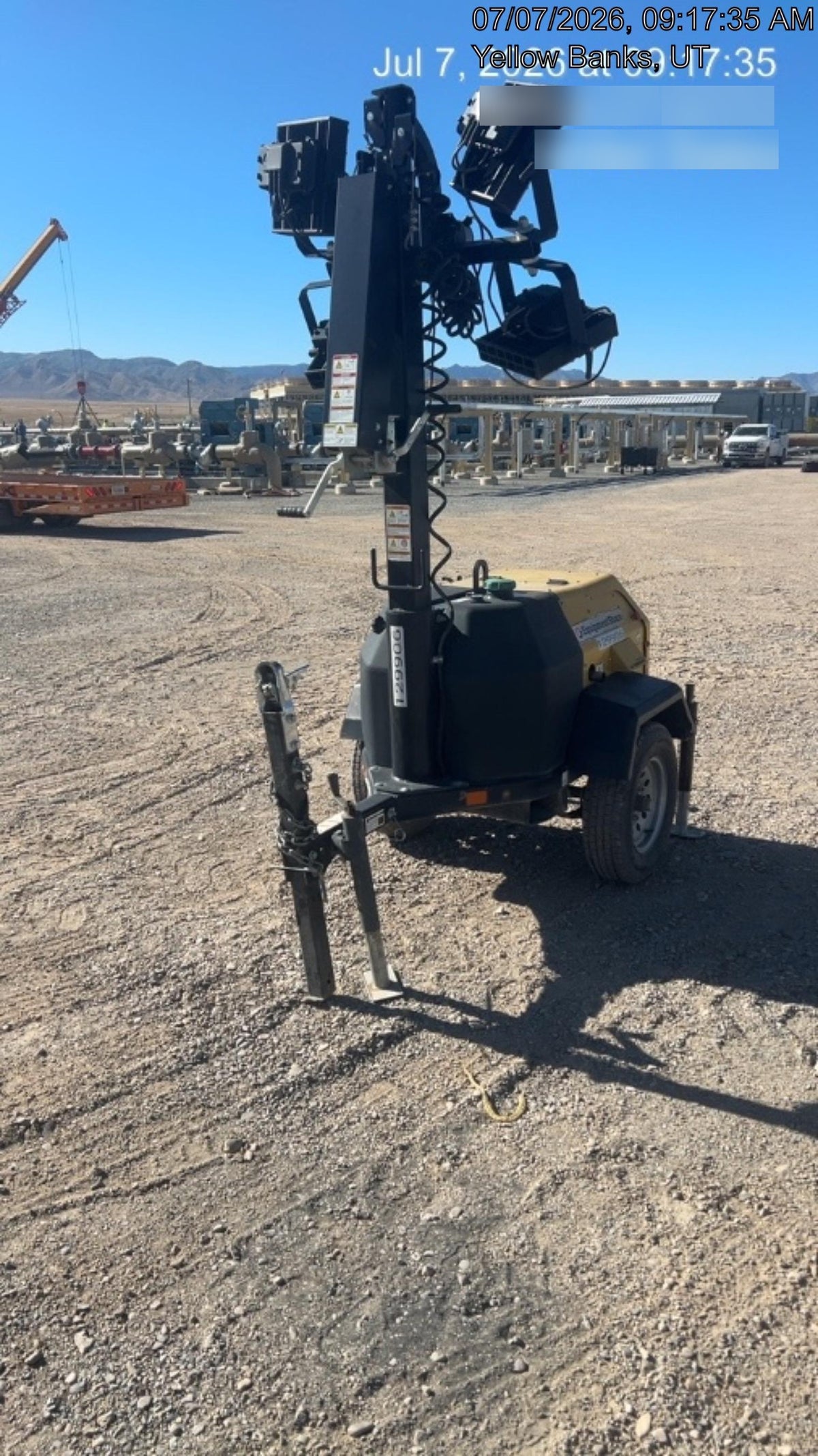 2021 Allmand NLV3GR (4) LED Light Fixture 350W, 23' Vertical Mast, 3kW Prime, Towable, Deep Sea L401, Leveling Jacks, Yanmar T4F 5.8hp