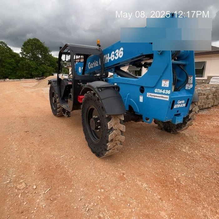 2018 Genie GTH-636 Genie GTH-636 w/Open ROPS, Work Lights, Solid Tires, RH Cab Mesh, Beacon, 48" Carriage and Forks