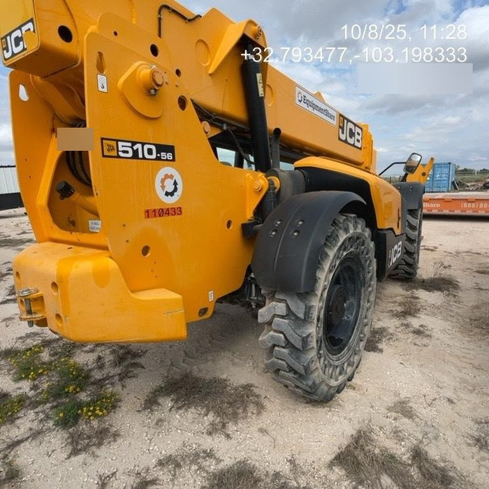 2020 JCB 510-56 Canopy, Solid Tires, Work Lights, Beacon, Aux Hydraulics, Back up Alarm, Lifting Eye, ES Decals