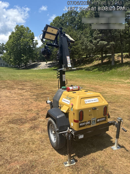 2022 Allmand NLV3GR (4) LED Light Fixture 350W, 23' Vertical Mast, 3kW Prime, Towable, Deep Sea L401, Leveling Jacks, Yanmar T4F 5.8hp