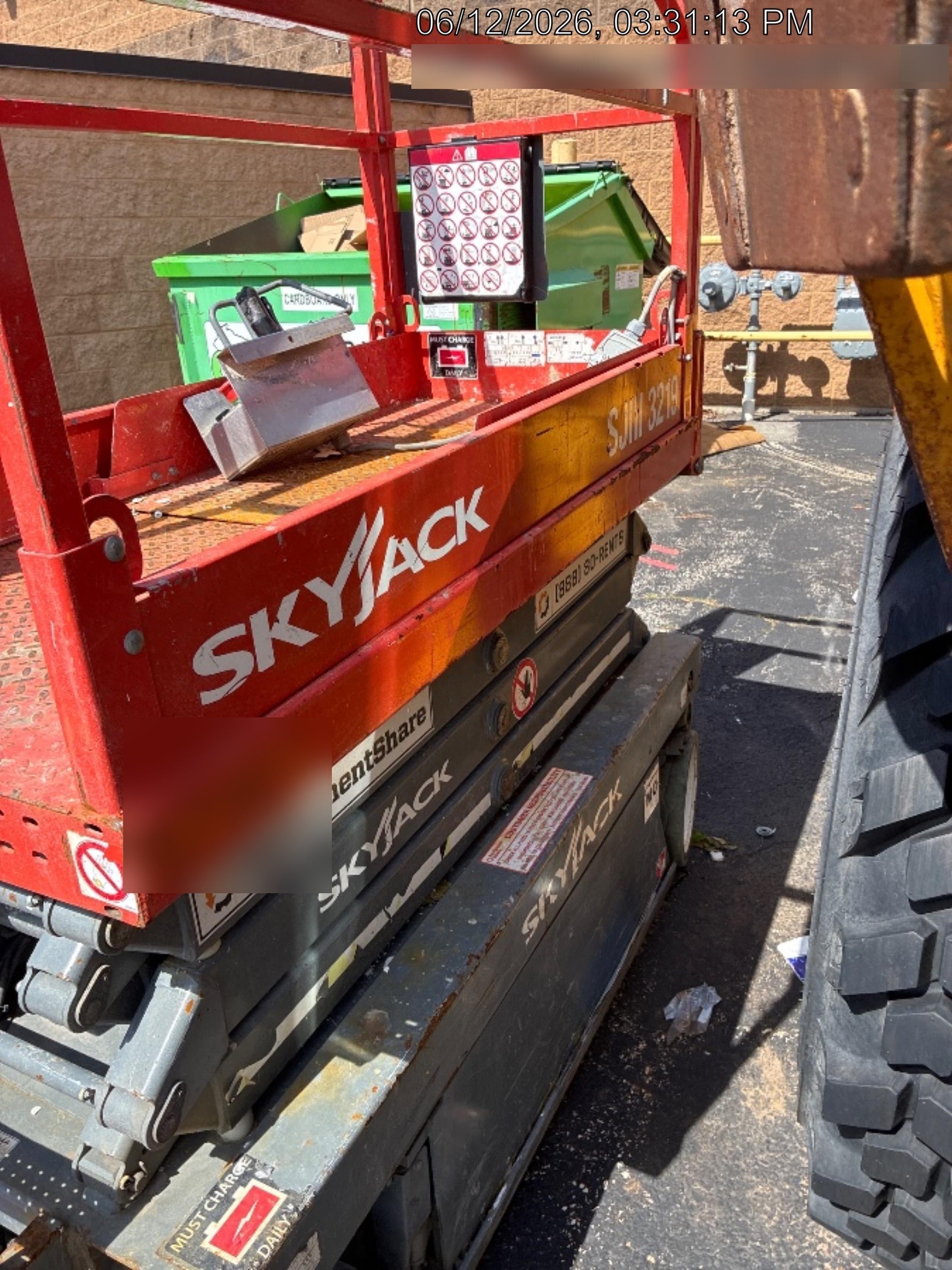 2018 Skyjack SJIII-3219 Standard Rental Specs