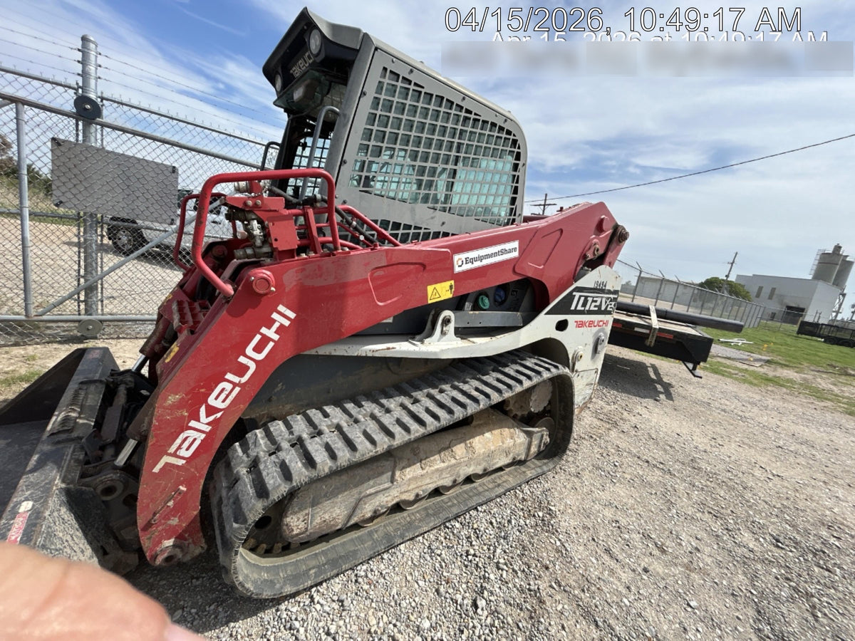 2018 Takeuchi TL12V2C Takeuchi TL12V2C Cab Skid Steer Track Loader, 80" HD dirt bucket with 9 teeth