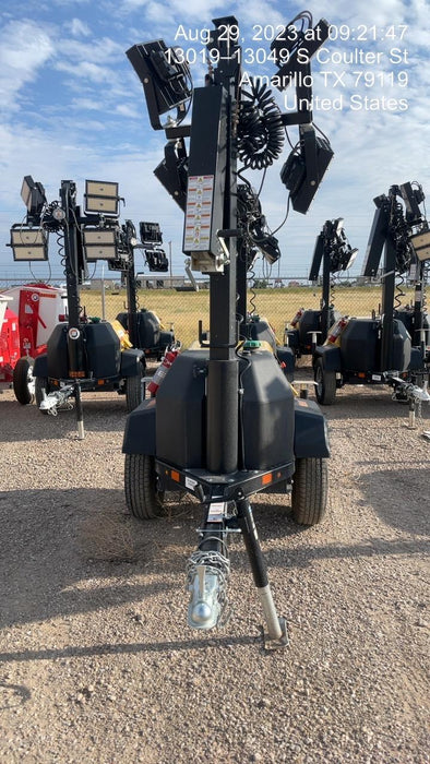 2022 Allmand NLV3GR (4) LED Light Fixture 350W, 23' Vertical Mast, 3kW Prime, Towable, ES Decals, T3