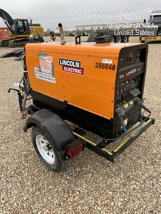 2022 Lincoln Electric LE400 Kubota V1505, Trlr, Cable Rack, Light Kit, ES Decals, T3