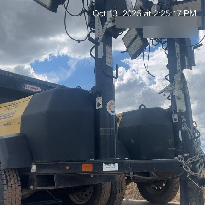 2021 Allmand NLV3GR (4) LED Light Fixture 350W, 23' Vertical Mast, 3kW Prime, Towable, Deep Sea L401, Leveling Jacks, Yanmar T4F 5.8hp