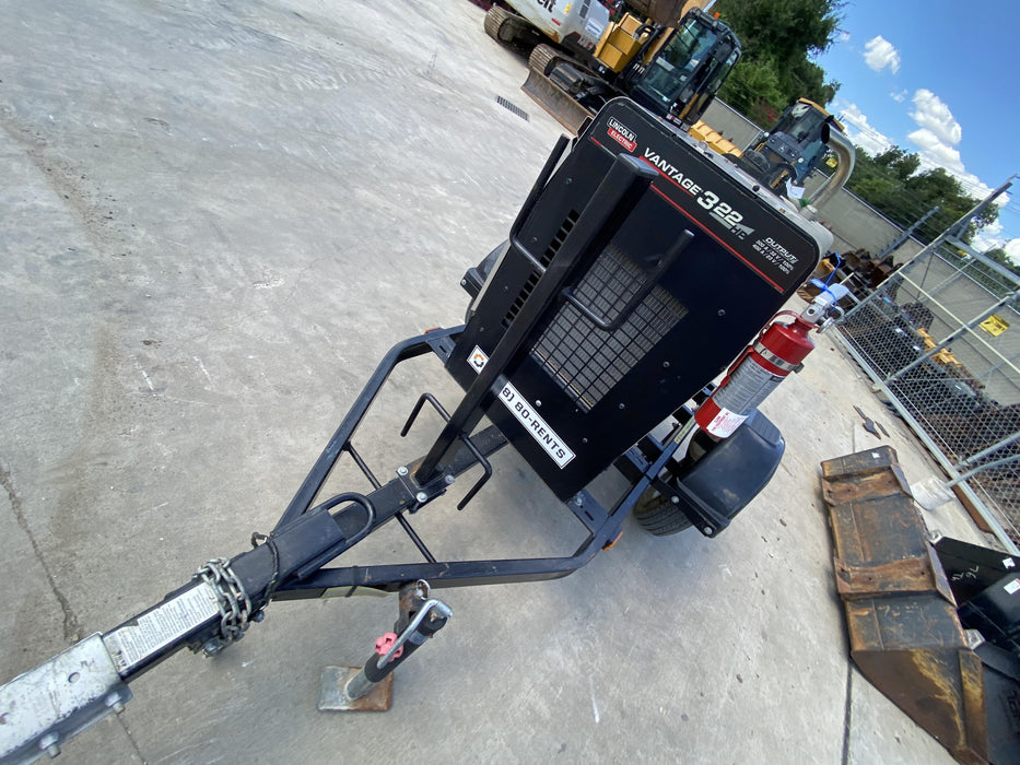 2019 Lincoln Electric Vantage 322 Welder Ready-Pak 3, Two wheel trailer, Fender and Light kit, Cable Rack