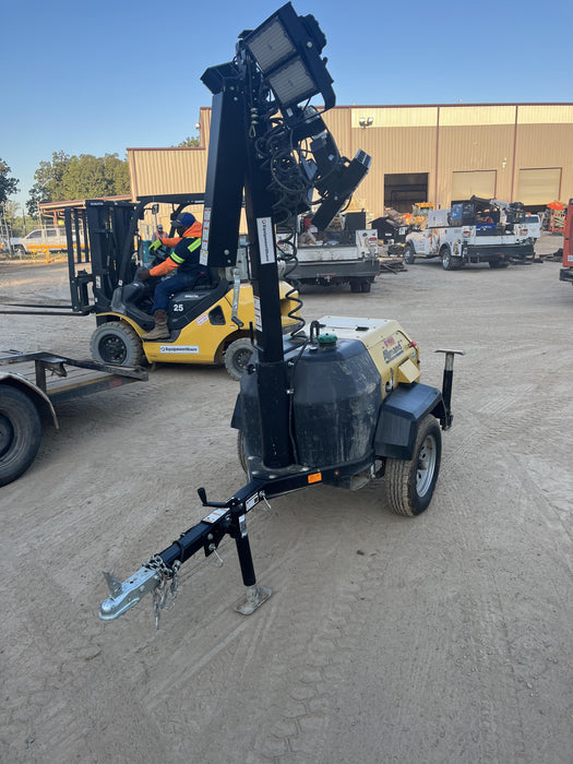 2022 Allmand NLV3GR (4) LED Light Fixture 350W, 23' Vertical Mast, 3kW Prime, Towable, Deep Sea L401, Leveling Jacks, Yanmar T4F 5.8hp