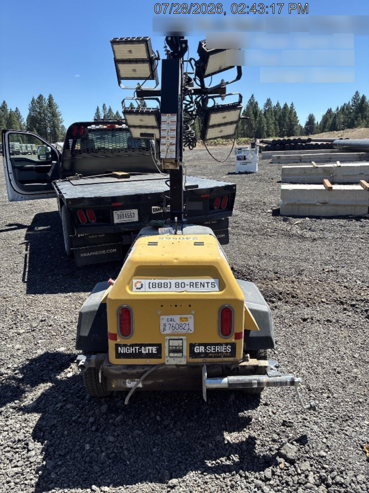2022 Allmand NLV3GR (4) LED Light Fixture 350W, 23' Vertical Mast, 3kW Prime, Towable, Deep Sea L401, Leveling Jacks, Yanmar T4F 5.8hp