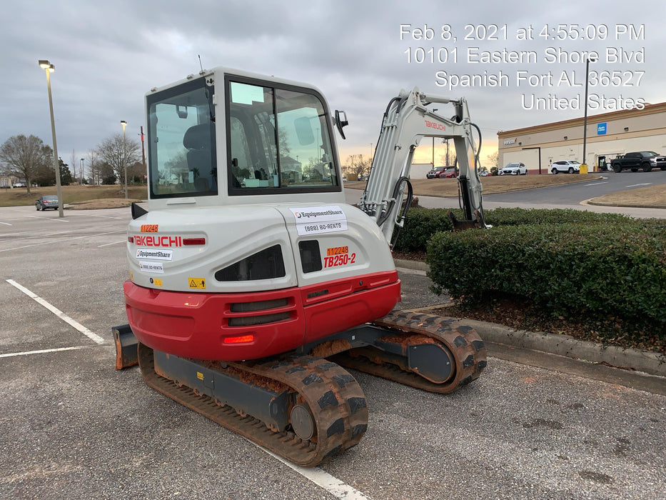 2020 Takeuchi TB250-2C Cab/Heat/Air, Rubber Tracks, Manual TAG QC