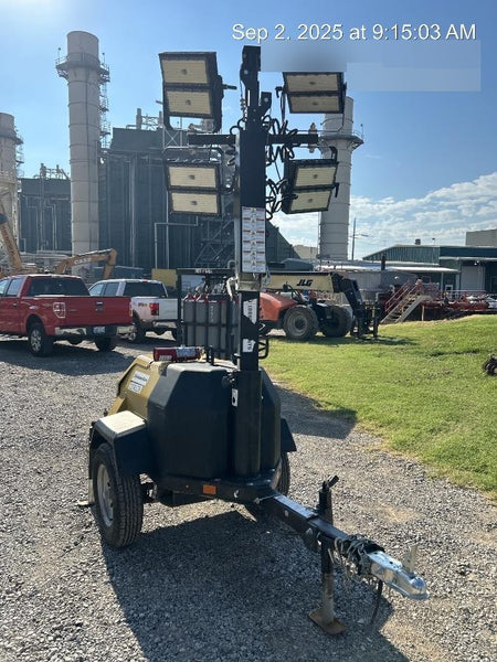 2022 Allmand NLV3GR (4) LED Light Fixture 350W, 23' Vertical Mast, 3kW Prime, Towable, Deep Sea L401, Leveling Jacks, Yanmar T4F 5.8hp