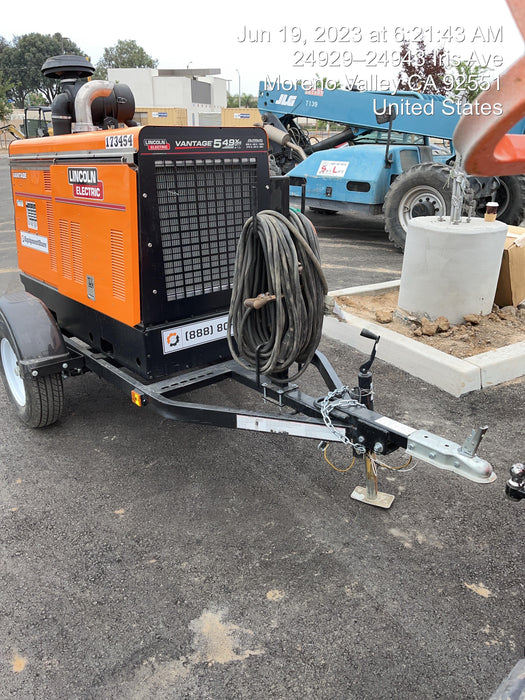 2021 Lincoln Electric Vantage 549X Ready Pak 3, ORANGE (includes trailer, cable rack, fender light kit)