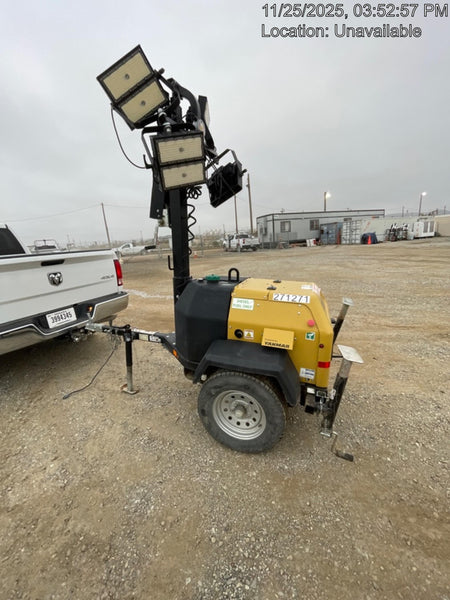 2022 Allmand NLV3GR (4) LED Light Fixture 350W, 23' Vertical Mast, 3kW Prime, Towable, ES Decals, T3