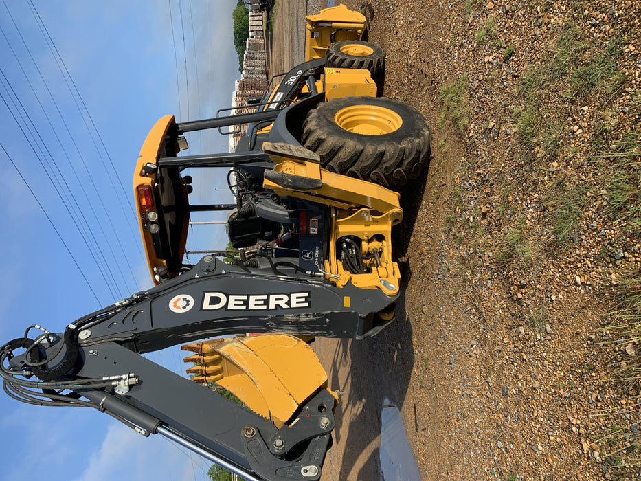 2019 John Deere 310LEP - Extendable Stick 4WD, Canopy, Extendable dipper, ISO Controls, 2 way Auxiliary Hydraulics, 4 in 1 Loader bucket w/ hook, Beacon w/ Buckets: 12”, 18”, and 24